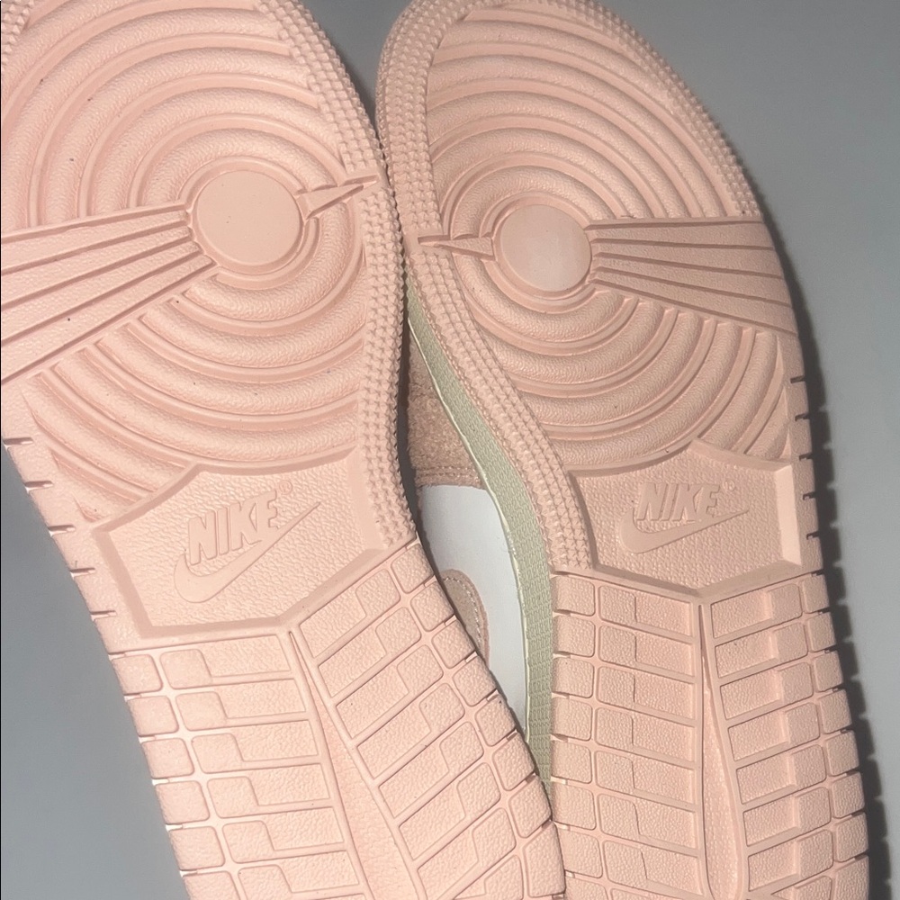 Nike Air Jordan 1 Mid Pink & White Suede 5.5Y - Picture 8 of 9